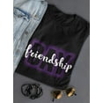 thumbnail image 3 of Happy Friendship Day Banner Shaped T-Shirt Women -Image by Shutterstock, Female Large, 3 of 4