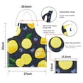 thumbnail image 7 of Yellow Lemon Blueberries DarkBlue Pattern Apron-Garden Aprons for Women with Pockets-Cotton Linen Waterproof Kitchen Cooking Gardening Aprons Adjustable for Kitchen,Cooking,BBQ and Salon 33x27 Inch, 7 of 7