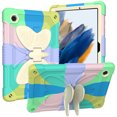 thumbnail image 2 of With Shoulder Strap Case for Samsung Galaxy Tab A8 10.5-inch SM-X200 X205 X207 (2022),Dteck Shockproof Rugged Rubber 3-Layers Protection Butterfly Case Kids Friendly Kickstand Cover,Beige+Green, 2 of 8