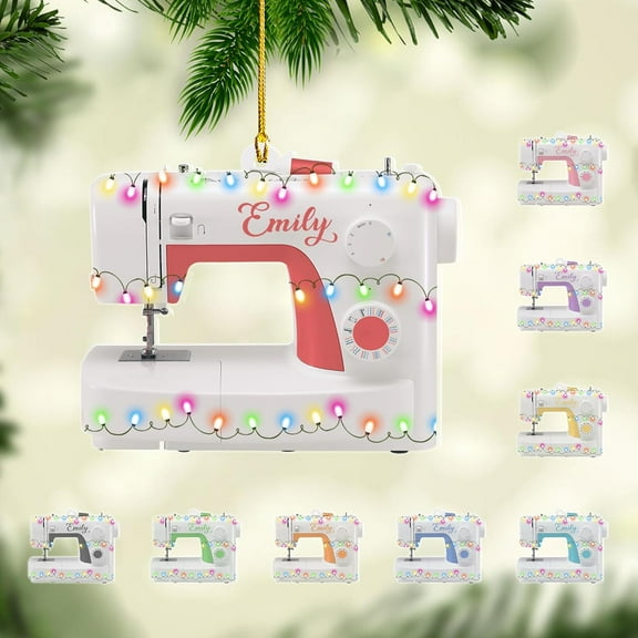 Personalized Sewing Christmas Ornament, Custom Sewing Machine Christmas Ornament 2025, Sewing Machine Ornaments for Christmas Tree, Quilt Gifts for Sewing Lovers Quilting Xmas Tree Decor (S4) - 2944