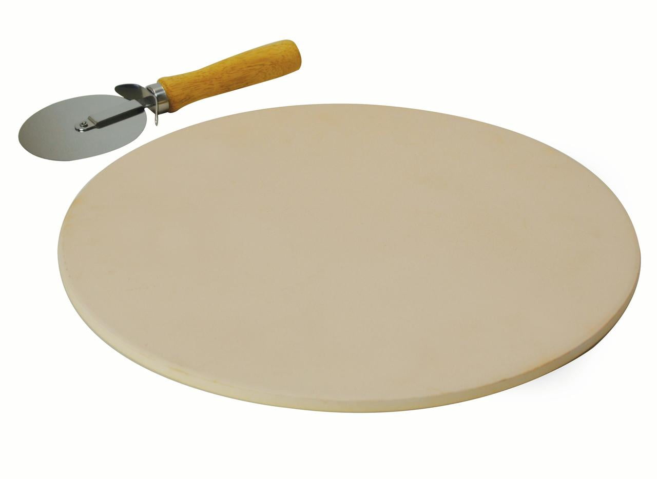 Laroma 15" Pizza Baking Stone Set with Serving Rack, Pizza Cutter and Recipe Booklet by Tasty