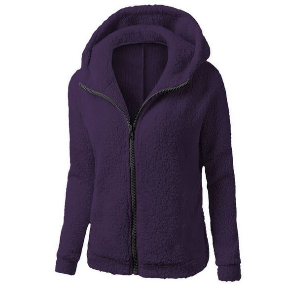 Turilly Women Ladies Clothes Set of 2 Women Hooded Sweater Coat Winter Warm Wool Zipper Coat Cotton Coat Outwear