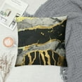 thumbnail image 2 of Black Grey Gold Throw Pillow Covers Gold Foil Stamping Pillow Cases Marble Abstract Decorative Cushion Cases for Sofa Living Room, 2 of 5