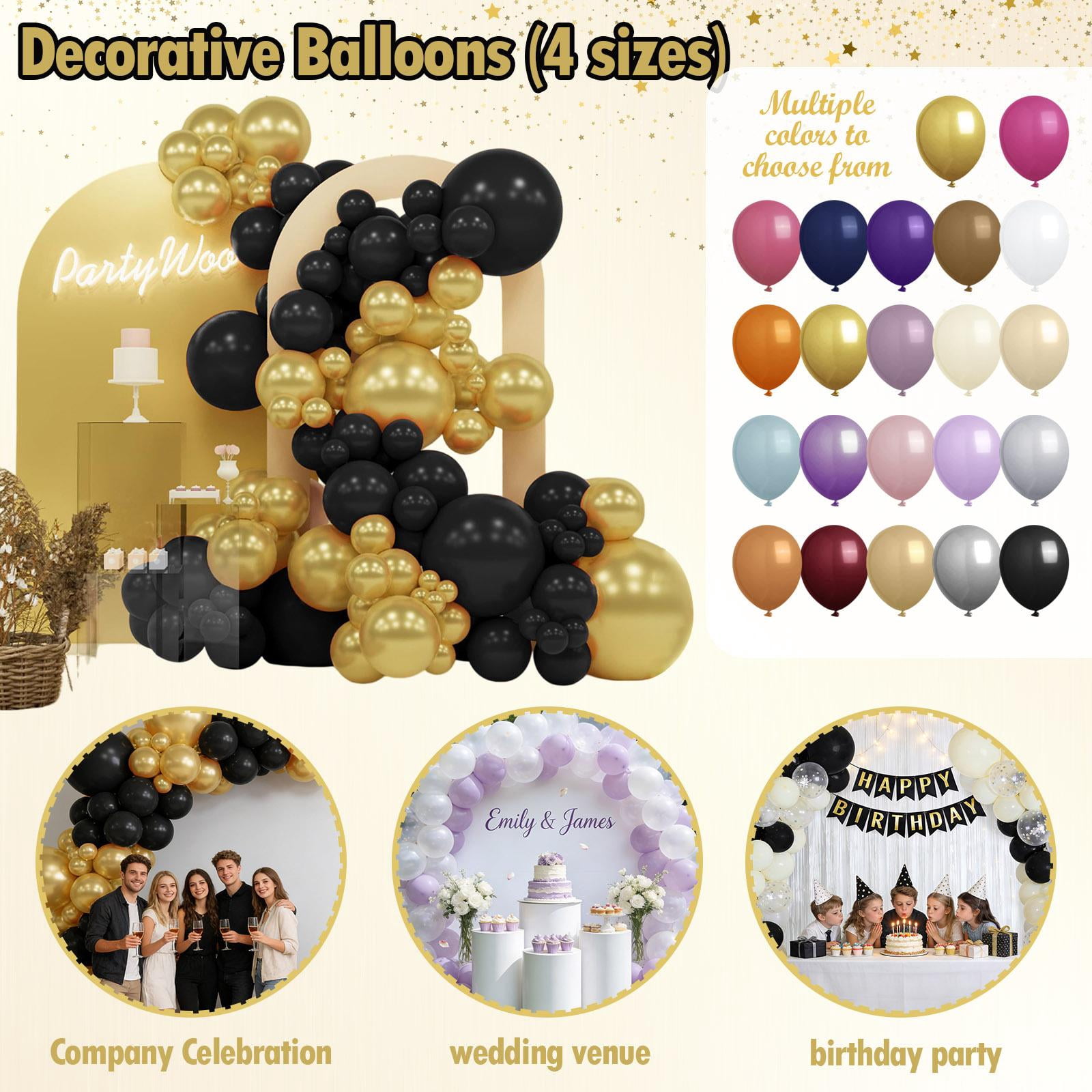 140pcs Latex Balloon Arch Kit, Decorative Balloons in 4 Sizes with Multiple Colors for Company Celebration, Wedding Venue, Birthday Party