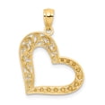 thumbnail image 3 of Finest Gold 14K Yellow & Rhodium White Polished Filigree Heart Pendant, 3 of 4
