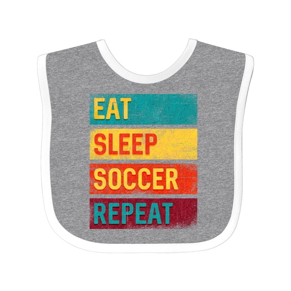 Inktastic Eat Sleep Soccer Repeat Boys or Girls Baby Bib