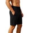 thumbnail image 5 of Men's Ice Silk Shorts Quick Dry Running Shorts Drawstring Elastic Waist Short Pants with Pocketed Lightweight Breathable Bottoms Summer Sports Wear, 5 of 5