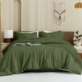 thumbnail image 2 of ANGENIA Olive Green Comforter Sets for King Bed - 3 Pieces Soft Fluffy Boho Textured Bedding Comforter Set - All Season Farmhouse Lightweight Tufted Down Alternative Bed Set, 2 of 7