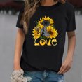 thumbnail image 2 of Women Flower Printing Shirts Short Sleeve Loose Tee Tops, 2 of 8