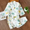 thumbnail image 4 of 2024 new seven-sleeve Japanese-style kimono pajamas set female spring and autumn 100% cotton gauze home clothes cute sweet two-p, 4 of 4