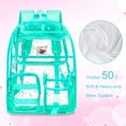 thumbnail image 4 of AGSDON Clear Backpack, Heavy Duty Transparent Bookbag for Girls Women, Cute School See Through Backpacks for Teens Elementary - Green, 4 of 9