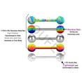 thumbnail image 5 of OUFER 5PCS 14G Stainless Steel Tongue Rings Barbell Rainbow Colorful Tongue Bar Piercing, 5 of 6