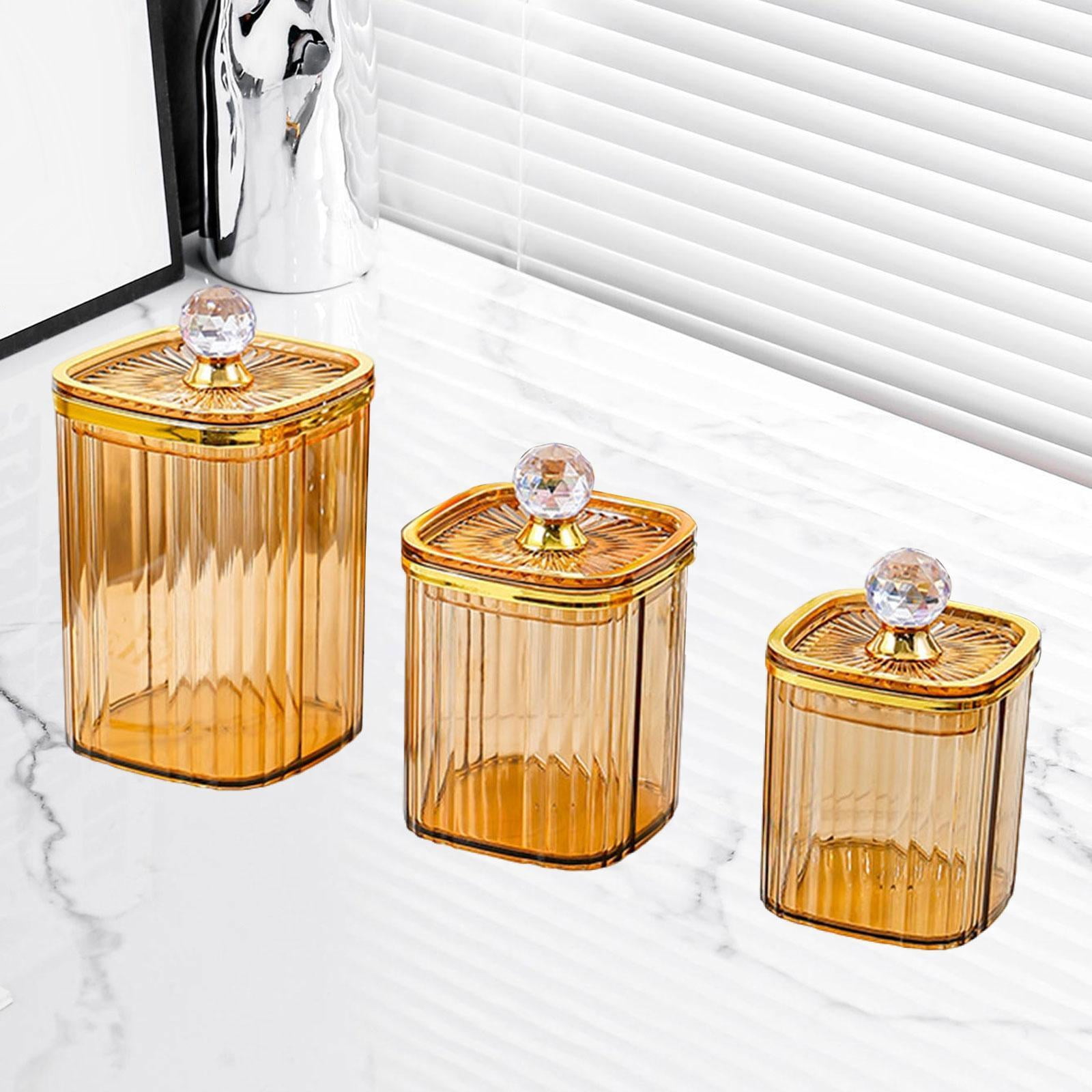 Baoblaze 3 Pieces Airtight Food Storage Container Grain Jar for Kitchen Wedding Candy Amber Big Diamond