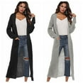 thumbnail image 5 of Women Long Cardigan Plus Size Thick Kimono Long Sleeve Sweater Loose Asymmetrical Hem Women Outerwear, 5 of 12