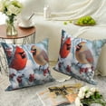 thumbnail image 4 of Winter Red Bird Throw Pillow Covers 18x18 Set of 2,Christmas Decoractive Pillowcases for Sofa Couch Living Room, 4 of 6