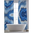 thumbnail image 5 of Blue Marble Sheer Curtains 84 Inch Length 2 Panels Set for Living Room/Bedroom, Modern Luxury Granite Surface Motif Sketch Curtain Sheers Drapes Rod Pocket Curtains Window Treatment Set 52''x84''x2, 5 of 7