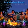 thumbnail image 4 of PEPWELL Portable Bluetooth Speaker, Wireless Boombox with Deep Heavy Bass Subwoofer, RGB LED Lights, TWS Pairing, Loud Stereo Sound, DJ Party/Karaoke Machine with Mic for Outdoor/Home/Camping, 4 of 10