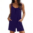 thumbnail image 5 of Women's Pajama Sets 2 Piece Lounge Sets Fashion Casual Solid Color Pants Comfortable Sleeveless Short Pants Jumpsuit, 5 of 6