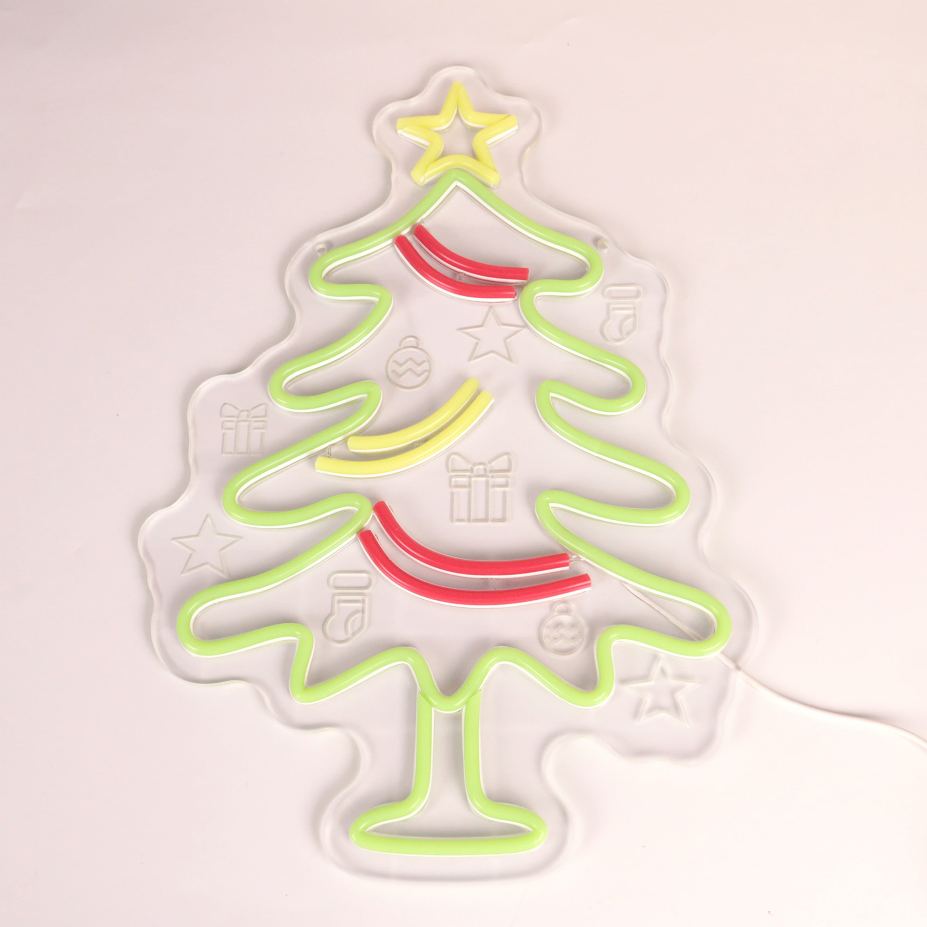 UPONRAY Christmas Tree Neon Signs, 15.7"*11" Dimmable & USB-Powered LED Neon Light, Stylish Wall Decor for Christmas Tree, Bed Room, Living Room, Party, Bar