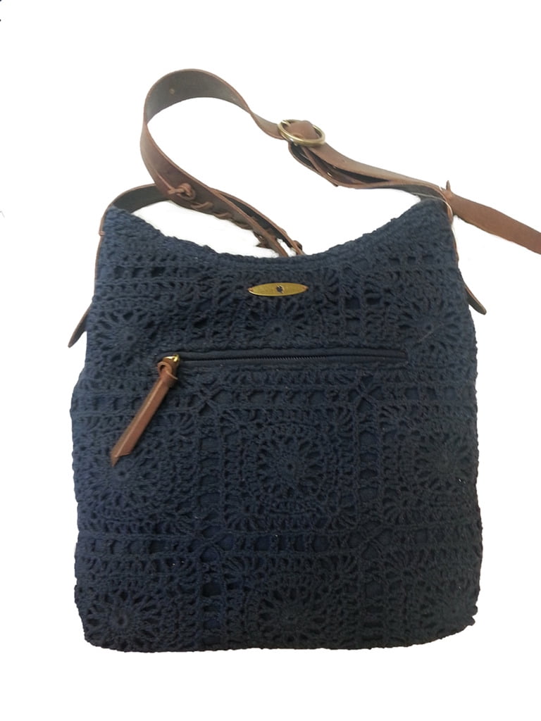 navy lace bag