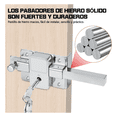 thumbnail image 4 of "Cerradura De Barra Chapas Para Puertas Seguridad, Derecha Cromado Malubero, Plateado ", 4 of 5