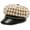Khaki, variant on CoCopeaunts Plaid Newsboy Cap for Women PU Leather Newsboy Hats Tweed 8 Panels Octagonal Hats with Metal Chain Decoration