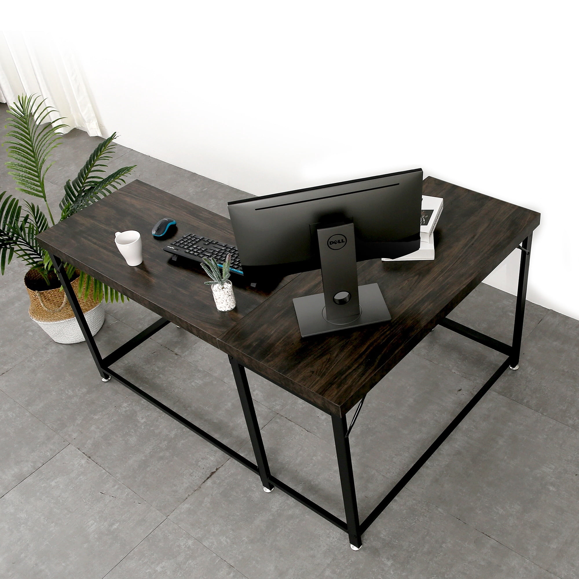 Ivinta L-Shaped Desk, Adult Lap Desks, 44" x 58", Black, 1 Count, 1 Pack