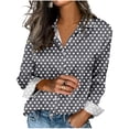 thumbnail image 1 of Veste en Jean Imprimée pour Femmes, Cardigan Décontracté à Manches Longues et Coupe Ample avec Boutons devant et Col à Revers, 1 of 5