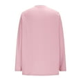thumbnail image 6 of Levmjia Women's Long Sleeve Crew Neck Shirts Pleated Hem Basic Casual Ruched Warm Slim Fit Tops Long Sleeve Comfy Daily Pink,XL, 6 of 10