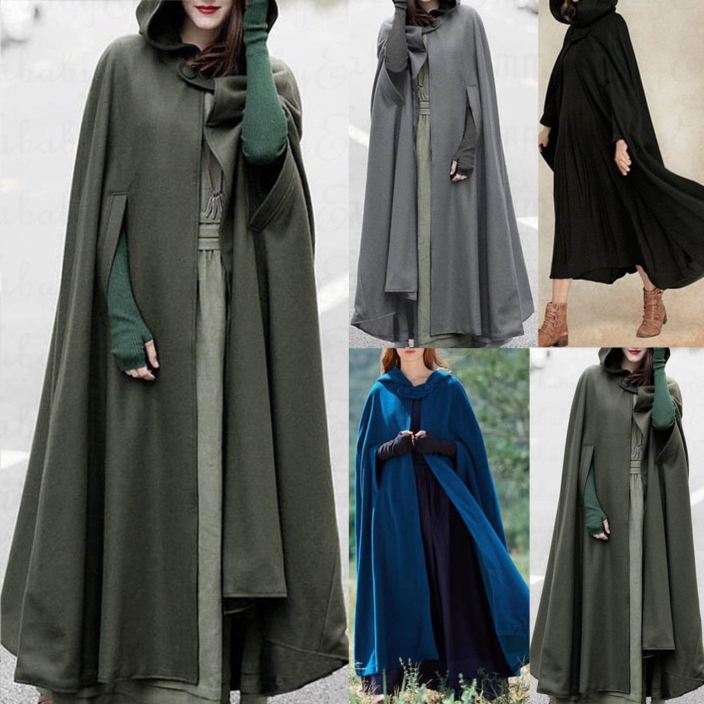 Women Ladies Loose Batwing Wool Poncho Cloak Winter Warm Coat Jacket Cape Parka 
