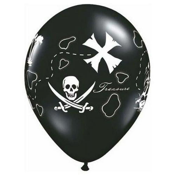LOONBALLOON Pirates Balloons, 11″ PIRATE'S TREASURE MAP