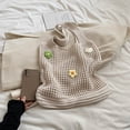 thumbnail image 4 of Bolso Mano Tejido para Mujer Hombro Con Flores A La Playa Verano (albaricoque), 4 of 9