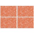 thumbnail image 1 of Ensemble de 4 Sets de Table Orange Citrouille pour les Fêtes, Récolte de l'Action de Grâce, Automne, Résistants à la Chaleur, 12 X 18 Pouces, Modes de Table pour Cuisine, 1 of 5
