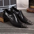 thumbnail image 5 of Zapatos de vestir de negocios de verano para hombre, zapatos de cuero genuino con relieve de serpiente negra, zapatos de fiesta con punta de dragón, zapatos de boda de tendencia, 5 of 5