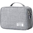 thumbnail image 1 of Travel Cord Cable Organizer Portable Electronics Accessories Carrying Bag Storage Case, Grey, 1 of 5