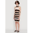thumbnail image 3 of Womens Wavy Stripe Crochet Halter Dress, 3 of 4