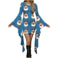 thumbnail image 2 of Heisall Womens Casual Dresses Round Neck Christmas All-Over Print Long Sleeve Asymmetric Hem Midi-Length Dresses, 2 of 5
