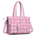 thumbnail image 2 of Teacher Tote Bag,Pink Bows and Baseballs Pattern Teacher Utility Tote Bag,Large Work Tote Bags for Women with Multiple Pockets,Top Zipper Closure,13.8x10.6x6.7 Inch, 2 of 5