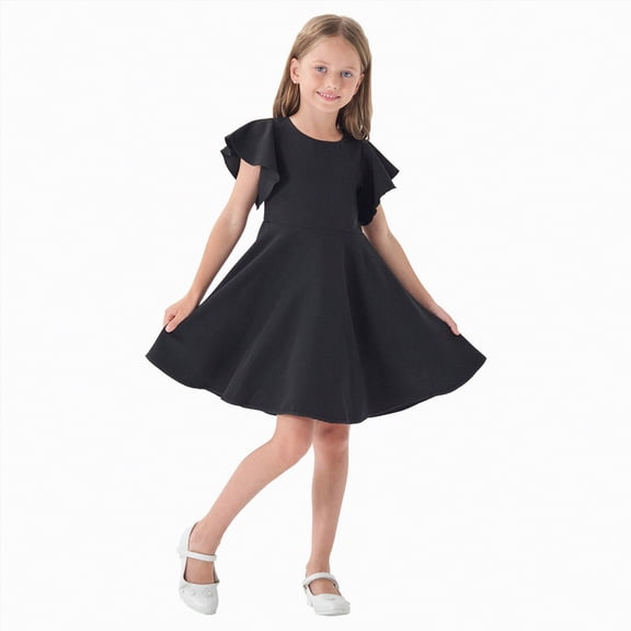 Hessimy Toddler Tulle Dress Birthday Princess Party Summer Casual Outfit,girl dress(Black,2-3 Years)