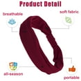 thumbnail image 3 of Unique Bargains 4pcs Elastic Twisted Knot Wide Hairbands Black, White, Red, Blue, 3 of 7