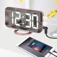 thumbnail image 3 of SZELAM Digital LED Alarm Clock, 3 Levels Brightness, Dual USB Ports, Mirror Surface, 3 of 8