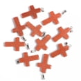 thumbnail image 3 of MATROOY Natural Quartz Crystal Cross Pendant Crucifix Shape Stone Jewelry making-Gold Sandstone-1PC, 3 of 3