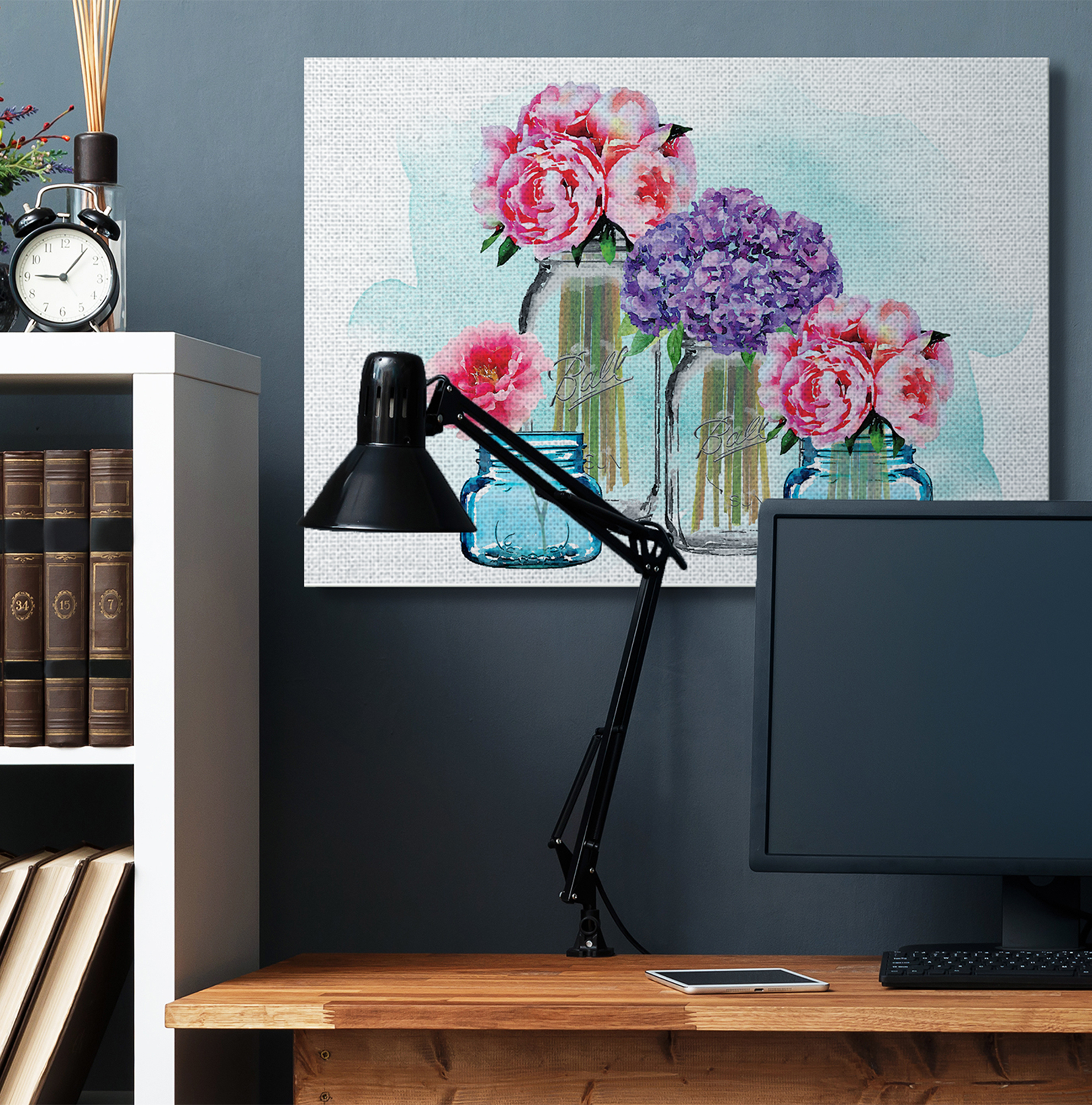 Stupell Industries Fashion Designer Flower Jars Pink Purple Watercolor Canvas Wall Art by Amanda Greenwood