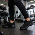 thumbnail image 7 of AMANSSE Mens Walking Shoes Non Slip Running Shoes Breathable Workout Shoes Lightweight Breathable Casual Work Sports Gym Shoes All Black Size 7, 7 of 7
