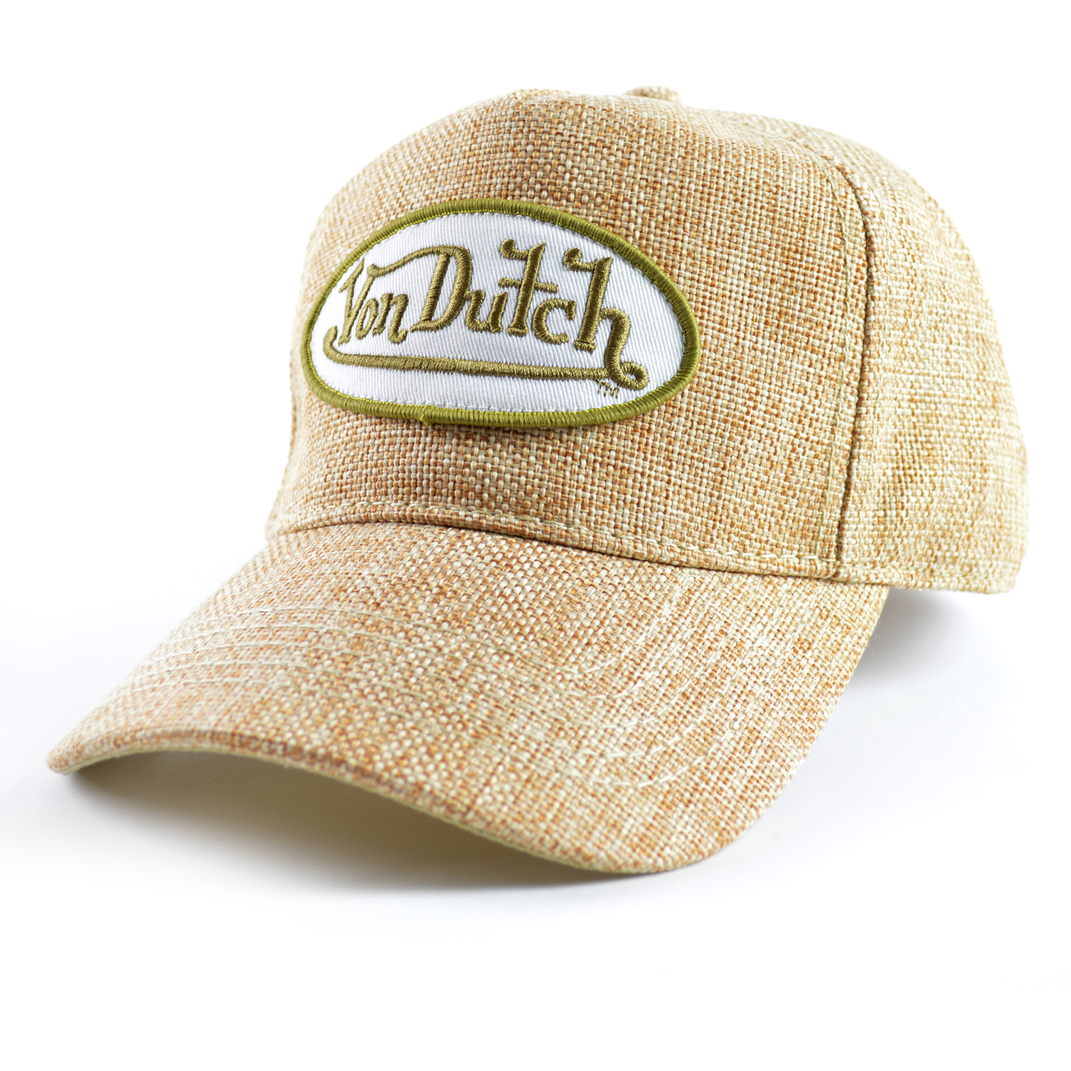 Von Dutch Unisex Tan Burlap Trucker Hat 