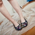 thumbnail image 5 of Women Vintage Embroidered Flats Flower Slip On Cotton Fabric Liner Comfortable Flat Shoes, 5 of 9