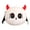 white,red, variant on Cute Devil Plush Toy with Red Horns and Bat Wings, Soft Round Stuffed Animal with Star Eyes, Spooky Halloween Plush Toy for Kids