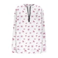 thumbnail image 4 of Yangnuo Womens Trendy Casual Valentine's Day Printed Half-Zip Blouses Tops Women's Loose Round-neck Sweatshirt, 4 of 5