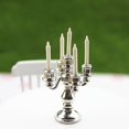 thumbnail image 3 of :/6 5 brazos candelabros dorados accesorio de decoración Plata Sunnimix Candelabros de la casa de muñecas, 3 of 8