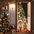 thumbnail image 4 of Horivan Funny Santa Dog Christmas Door Cover Decorations Polyester Holiday Party Winter Home Decor for Front Door Indoor Wall 180x90cm, 4 of 6